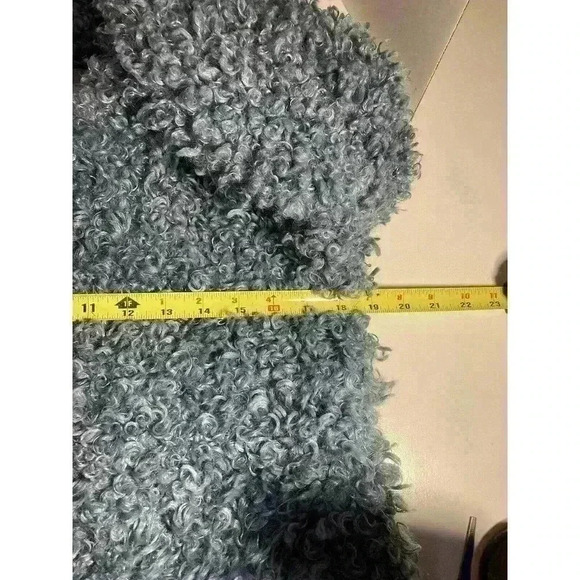 NOIZE Kelly Faux Fur Jacket Blue Cozy Collared Teddy Jacket Size S - Picture 11 of 12